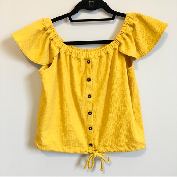Madewell Tops - Madewell mustard yellow off the shoulder top small
